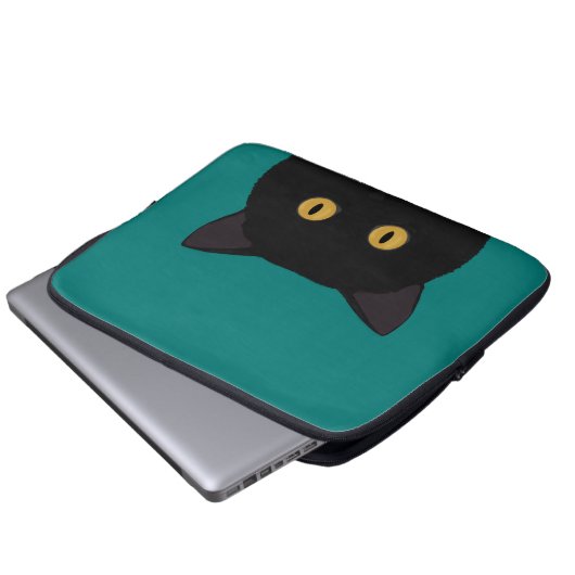 Black Cat Laptop Sleeve (Vorne Knopf)