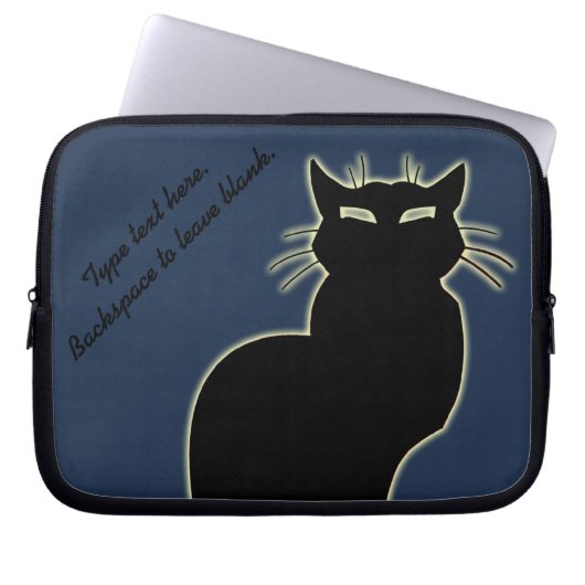 Black Cat Laptop Sleeve personalisieren Cat Lover  (Vorderseite)