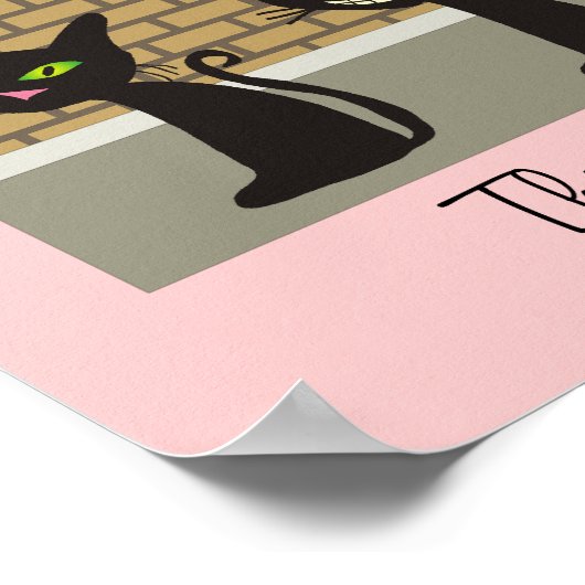 Black Cat Leinwand Art "Three Amigos" Poster (Ecke)