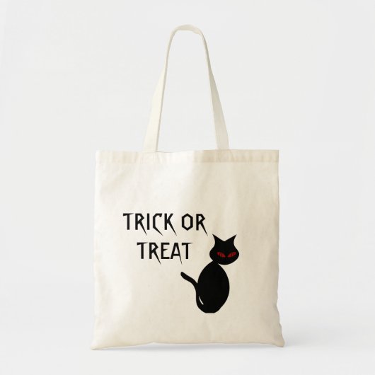 Black Cat Leinwand Trick oder Treat Bag Tragetasche (Vorne)