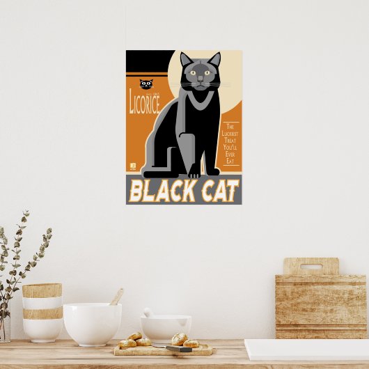 Black Cat Licorice Plakat (Küche)