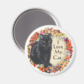 Black Cat Liebe Magnet (Vorderseite/Rückseite)