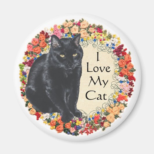 Black Cat Liebe Magnet (Vorne)