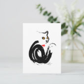 Black Cat Liebe Postkarte (Stehend Vorderseite)