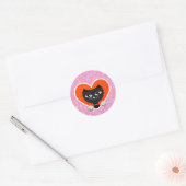 Black Cat Liebe Runder Aufkleber (Umschlag)