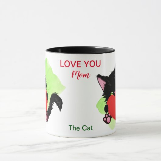 Black Cat Liebe Sie Mama Tasse (Zentrum)