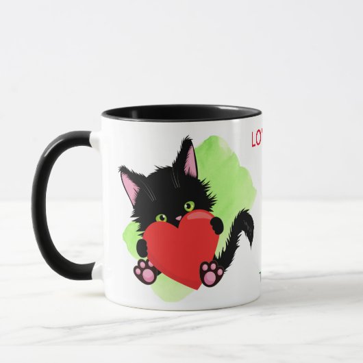 Black Cat Liebe Sie Mama Tasse (Links)