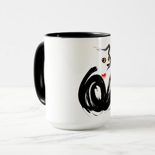 Black Cat Liebe Tasse (Vorderseite Links)
