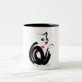 Black Cat Liebe Zweifarbige Tasse (Mittel)