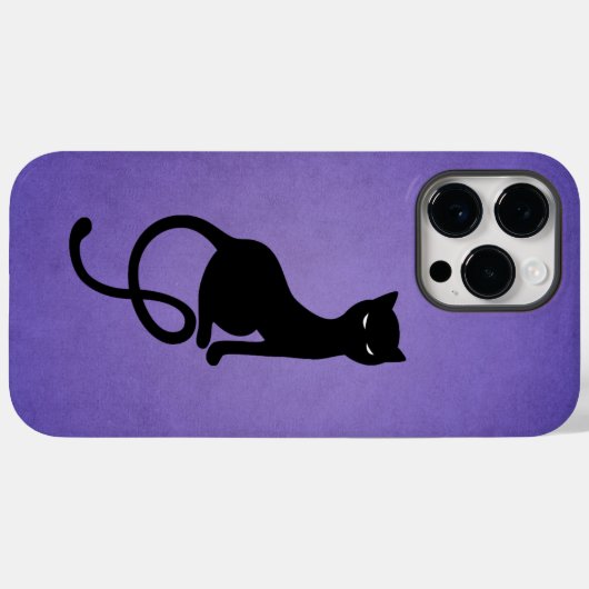 Black Cat Lila Elegant Evil Kitty Case-Mate iPhone Hülle (Rückseite (Horizontal))