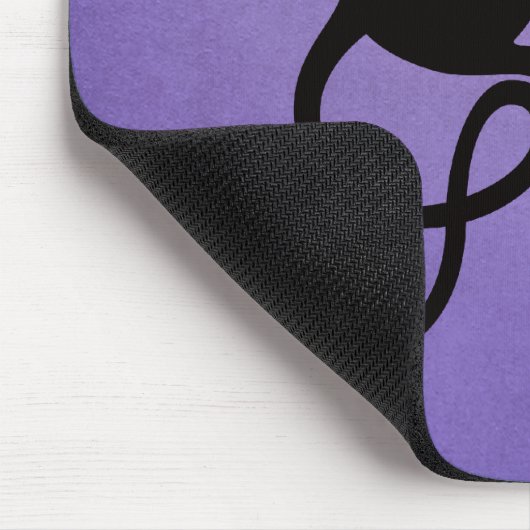 Black Cat Lila Elegant Evil Kitty Mousepad (Ecke)