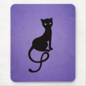 Black Cat Lila Elegant Evil Kitty Mousepad (Vorne)