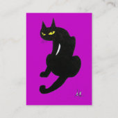 BLACK CAT , Lila Perlpapier Visitenkarte (Rückseite)