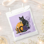 Black Cat Lila Rose Pumpkin Halloween Geschenktütchen (Ausgeschnitten)