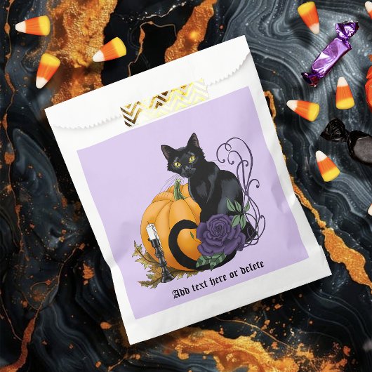 Black Cat Lila Rose Pumpkin Halloween Geschenktütchen