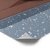 Black Cat Looking at the Moon and Stars Poster (Ecke)