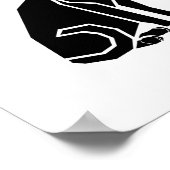 Black Cat Looking Back Poster (Ecke)