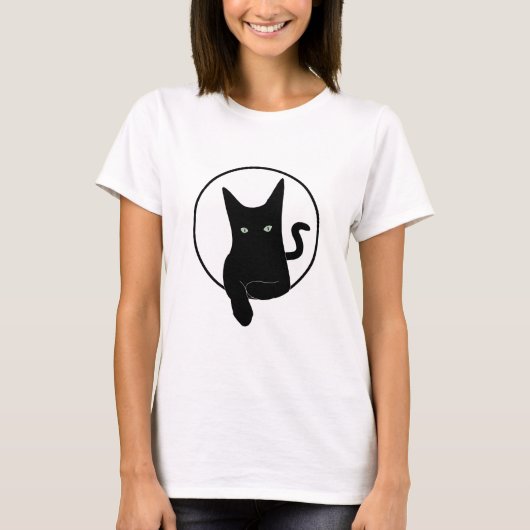 Black Cat Lover, Cat Miaw T-Shirt (Vorderseite)