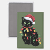 Black Cat Lover Christmas Kitten Geschenk Katze Ma Magnet (Vorderseite/Rückseite)