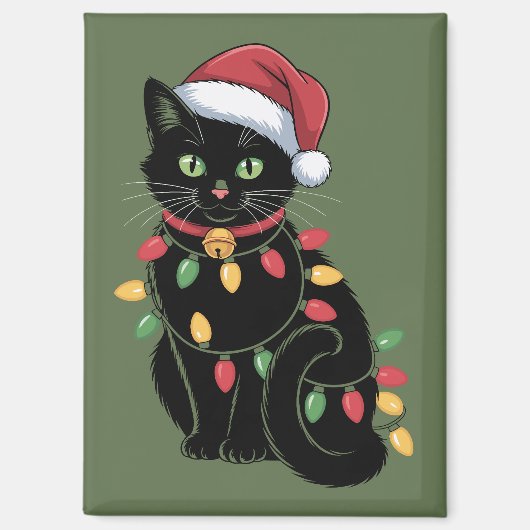 Black Cat Lover Christmas Kitten Geschenk Katze Ma Magnet (Vorderseite)