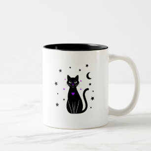 Black Cat Lover Flüchtige Blick Kaffeecup Zweifarbige Tasse