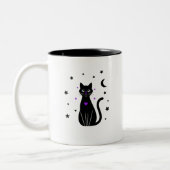 Black Cat Lover Flüchtige Blick Kaffeecup Zweifarbige Tasse (Links)