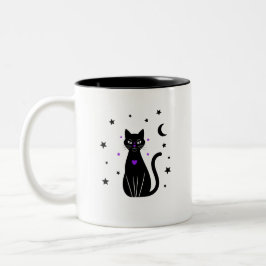 Black Cat Lover Flüchtige Blick Kaffeecup Zweifarbige Tasse