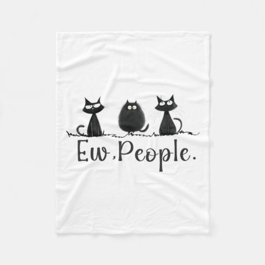 Black Cat Lover Grumpy Graphic Funny Coolen neue L Fleecedecke (Vorderseite)