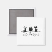 Black Cat Lover Grumpy Graphic Funny Coolen neue L Magnet (Vorderseite/Rückseite)