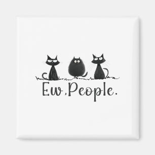 Black Cat Lover Grumpy Graphic Funny Coolen neue L Magnet