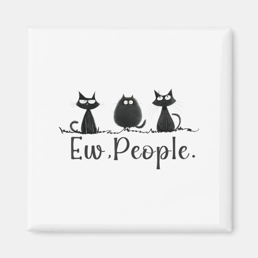 Black Cat Lover Grumpy Graphic Funny Coolen neue L Magnet (Vorne)