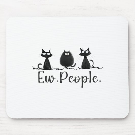 Black Cat Lover Grumpy Graphic Funny Coolen neue L Mousepad (Vorne)