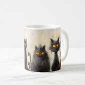Black Cat Lover Illustriert Coffee Tasse (VorderseiteRechts)