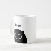 Black Cat Lover Individuelle Name Tasse (Vorderseite Links)