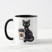 Black Cat Lover Kaffee Break Cup Tasse (Links)