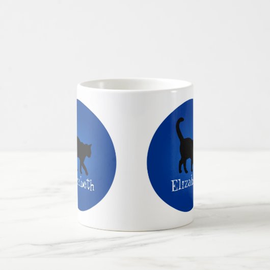 Black Cat Lover - Mein Name Kaffeetasse (Mittel)