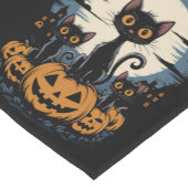 Black Cat Lovers Halloween Starry Night Van Gogh Kurzer Tischläufer (Ecke)