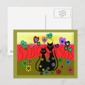 Black Cat Lovers Kunstgeschenke Postkarte (Vorne/Hinten)