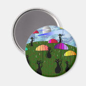 Black Cat Lovers Kunstwerke Magnet (Vorderseite/Rückseite)