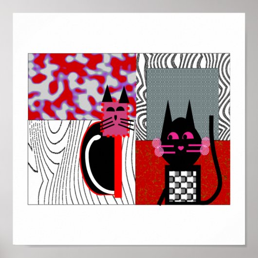 Black Cat Lovers Kunstwerke Poster (Vorne)