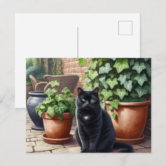 Black Cat Lovers Postkarte (Vorne/Hinten)