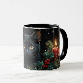 Black Cat Lovers Weihnachten Tasse für Familie und