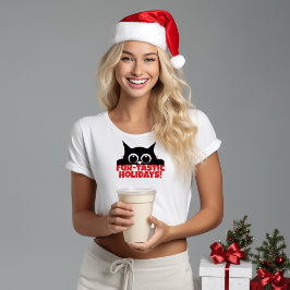 Black Cat Lovers Weihnachts-lustiger Name T - Shir T-Shirt