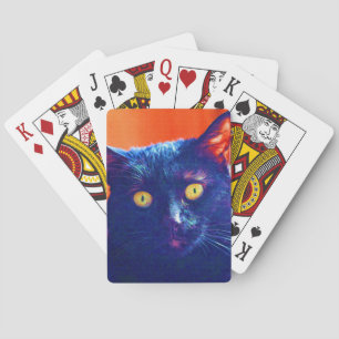 Black Cat Lucky Feline Cat Art Spielkarten