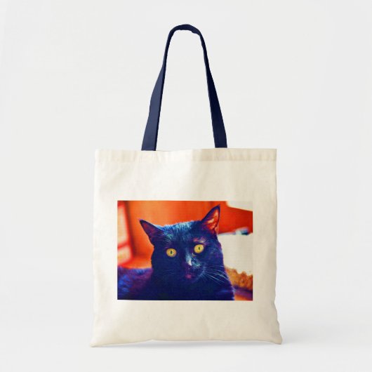 Black Cat Lucky Feline Cat Art Tragetasche (Vorne)