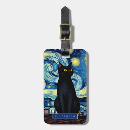 Black Cat Luggage Tags Gepäckanhänger (Vorderseite vertikal)