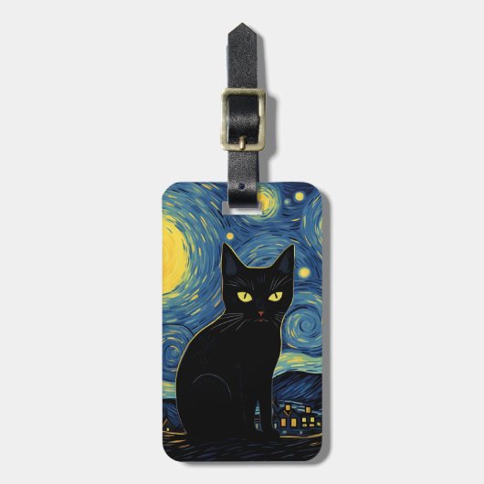 Black Cat Luggage Tags Gepäckanhänger (Vorderseite vertikal)