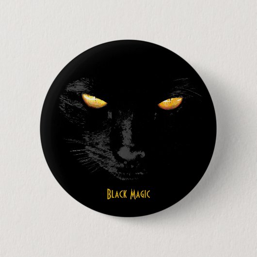 Black Cat Magic anpassbar Button (Vorderseite)