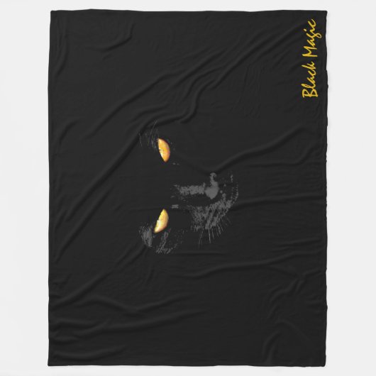 Black Cat Magic Chic anpassbar Fleecedecke (Vorderseite)