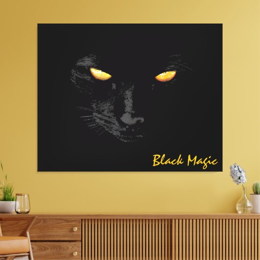 Black Cat Magic Chic anpassbar Leinwanddruck (Insitu (Wohnzimmer))